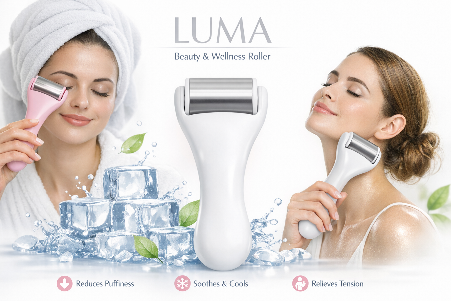 LUMA CryoGlow Ice Roller™ – Depuff, Sculpt & Refresh Skin Instantly