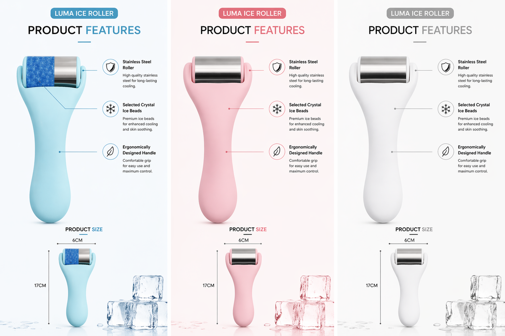 LUMA CryoGlow Ice Roller™ – Depuff, Sculpt & Refresh Skin Instantly
