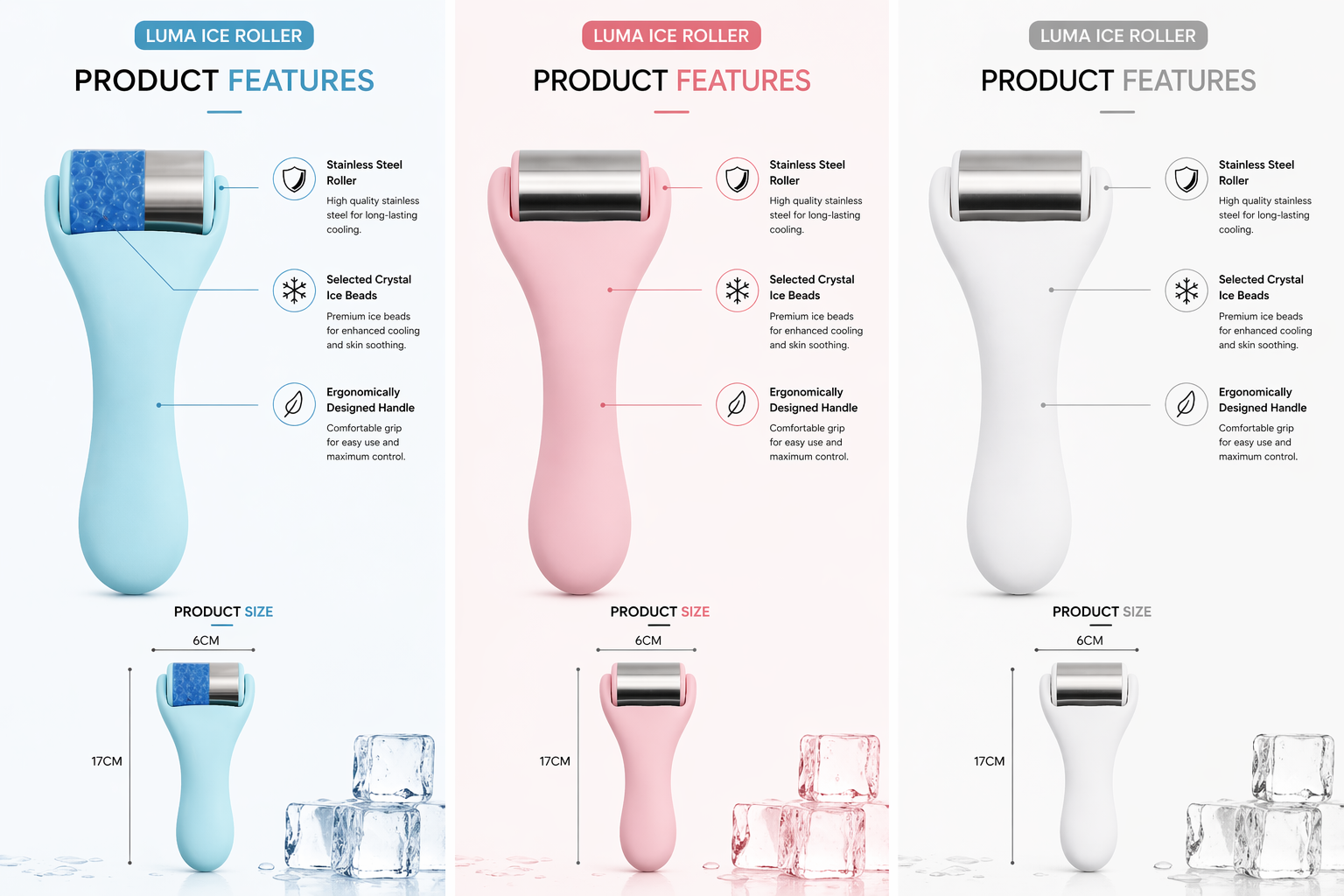 LUMA CryoGlow Ice Roller™ – Depuff, Sculpt & Refresh Skin Instantly